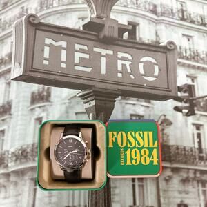 Fossil FS5452 Neutra Chronograph Black Leather Watch